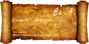 Csapó Albina névjegykártya