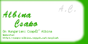 albina csapo business card